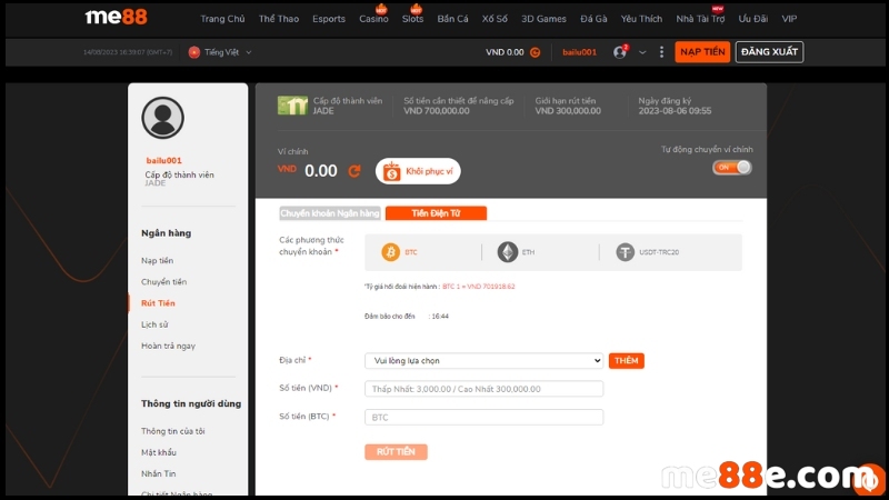 Nhận ngay ưu đãi 300% cho khoản tiền gửi đầu tiên tại Me88 - Me88